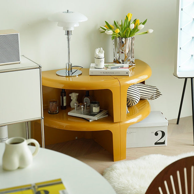 Moderner Einfachheit Runder Spleiß-ABS-Couchtisch 4 - Ebenen Für Wohnzimmer 