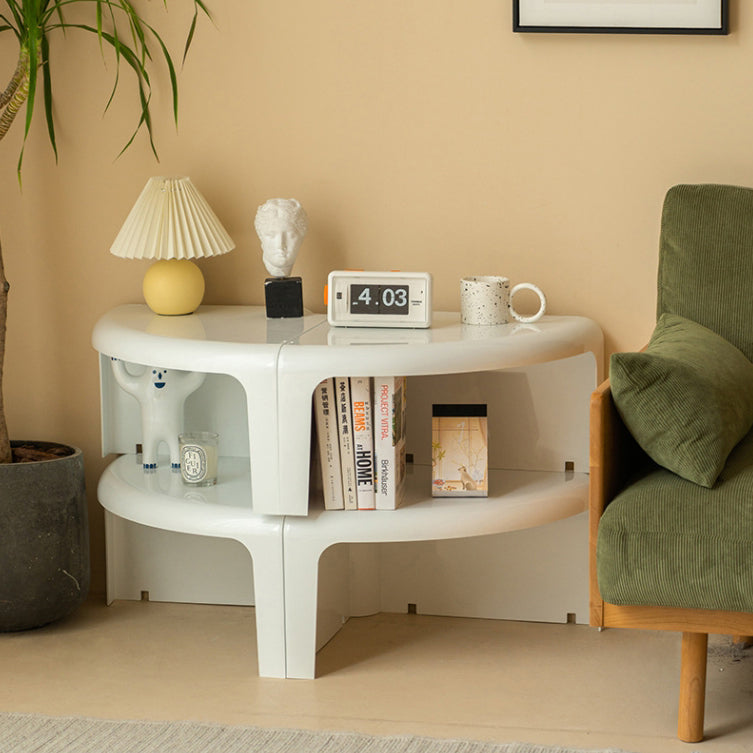 Moderner Einfachheit Runder Spleiß-ABS-Couchtisch 4 - Ebenen Für Wohnzimmer 