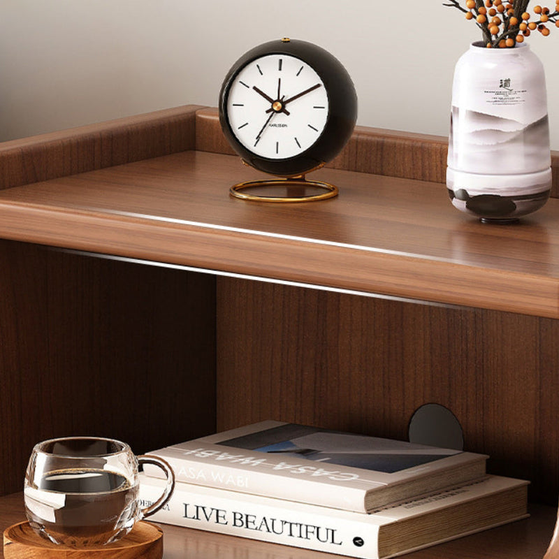 Cube rétro contemporain en panneau de fibres à densité moyenne Table de chevet 2 tiroirs pour chambre 