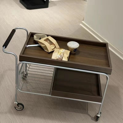 Table d'appoint contemporaine en bois nordique avec 4 roues pour le salon 