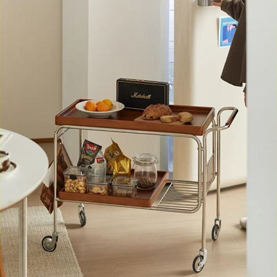 Table d'appoint contemporaine en bois nordique avec 4 roues pour le salon 