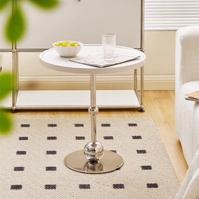Table d'appoint en verre rond en fer inoxydable de simplicité moderne 1 - Plateau pour salon 