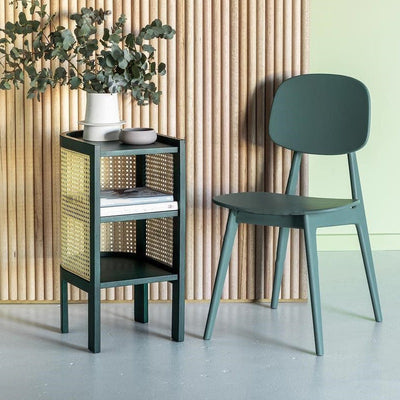 Table de chevet rustique traditionnelle en bois et rotin 2 - Armoire pour chambre 