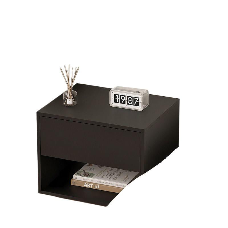 Moderner minimalistischer kubischer Nachttisch aus MDF und Acryl mit 1 Schublade für das Schlafzimmer 