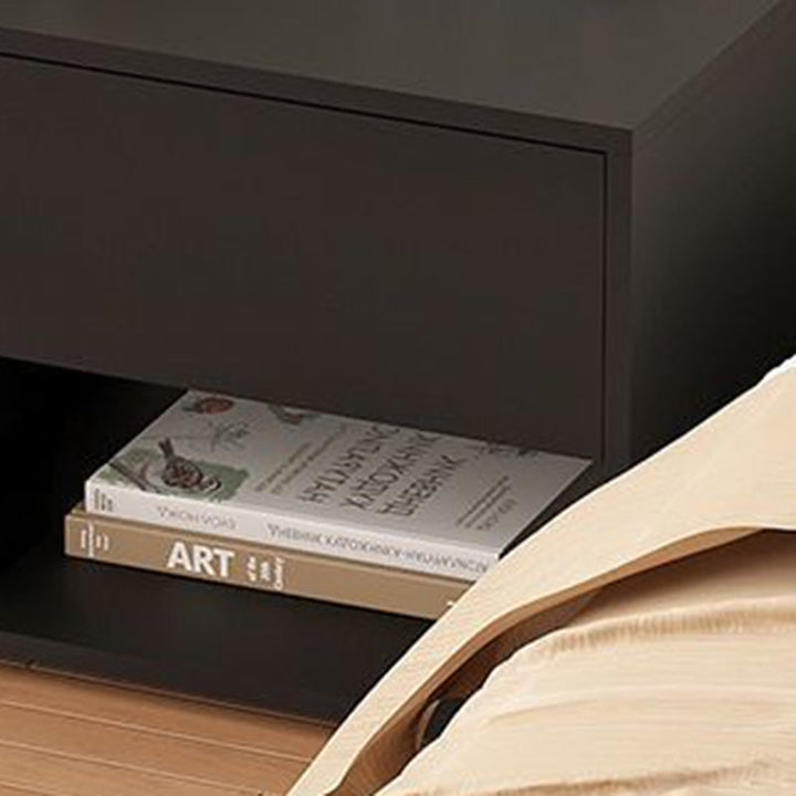 Moderner minimalistischer kubischer Nachttisch aus MDF und Acryl mit 1 Schublade für das Schlafzimmer 