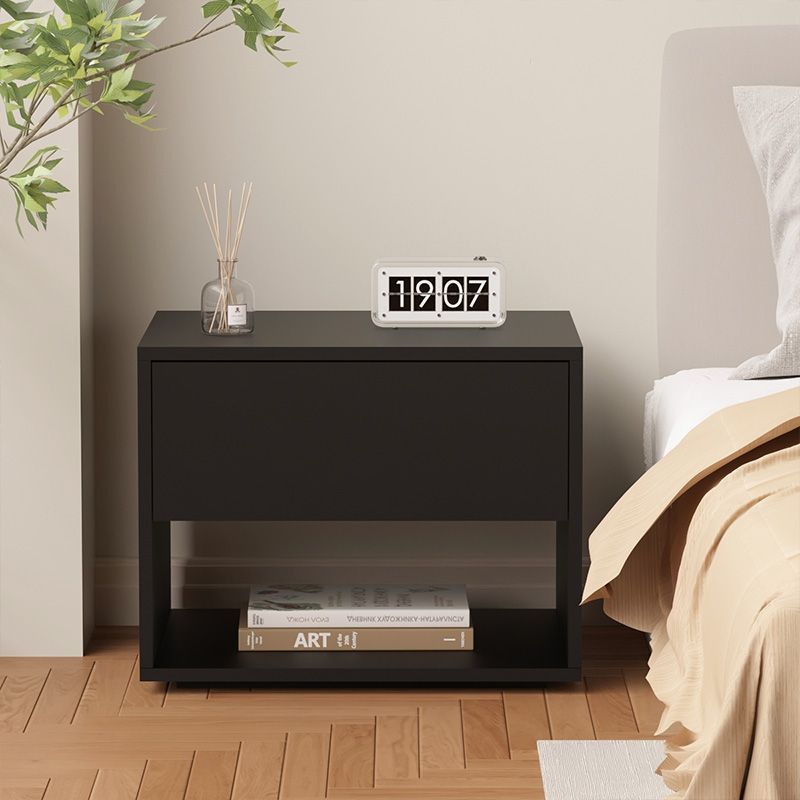 Moderner minimalistischer kubischer Nachttisch aus MDF und Acryl mit 1 Schublade für das Schlafzimmer 