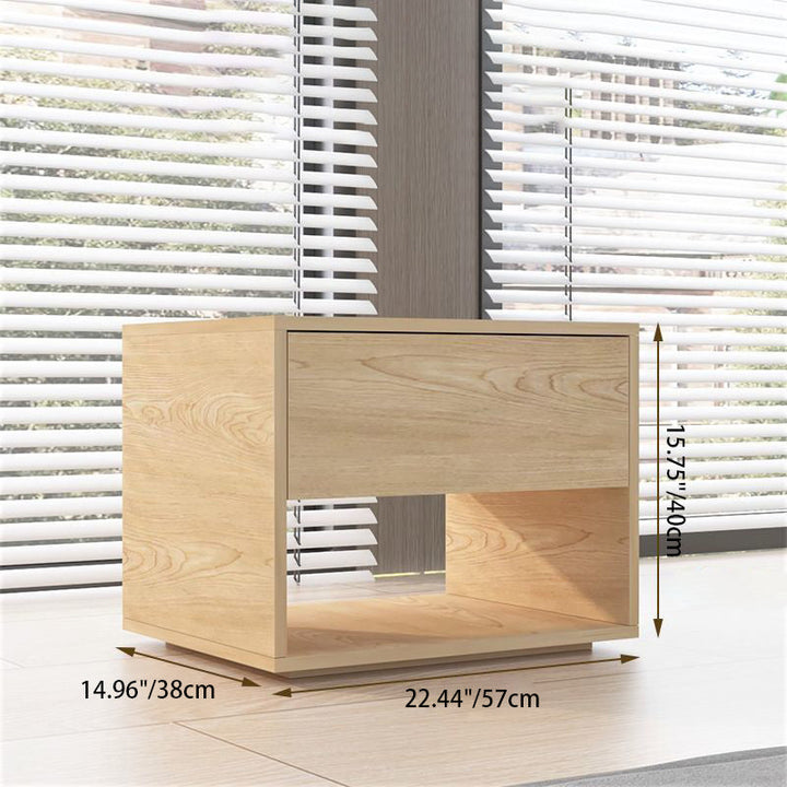 Moderner minimalistischer kubischer Nachttisch aus MDF und Acryl mit 1 Schublade für das Schlafzimmer 