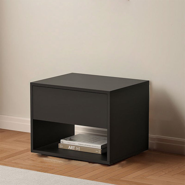 Moderner minimalistischer kubischer Nachttisch aus MDF und Acryl mit 1 Schublade für das Schlafzimmer 