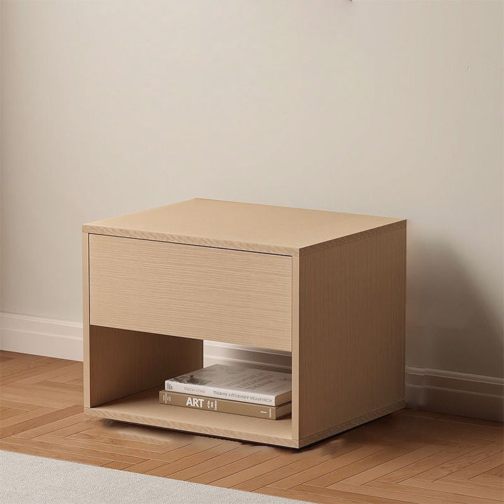 Moderner minimalistischer kubischer Nachttisch aus MDF und Acryl mit 1 Schublade für das Schlafzimmer 