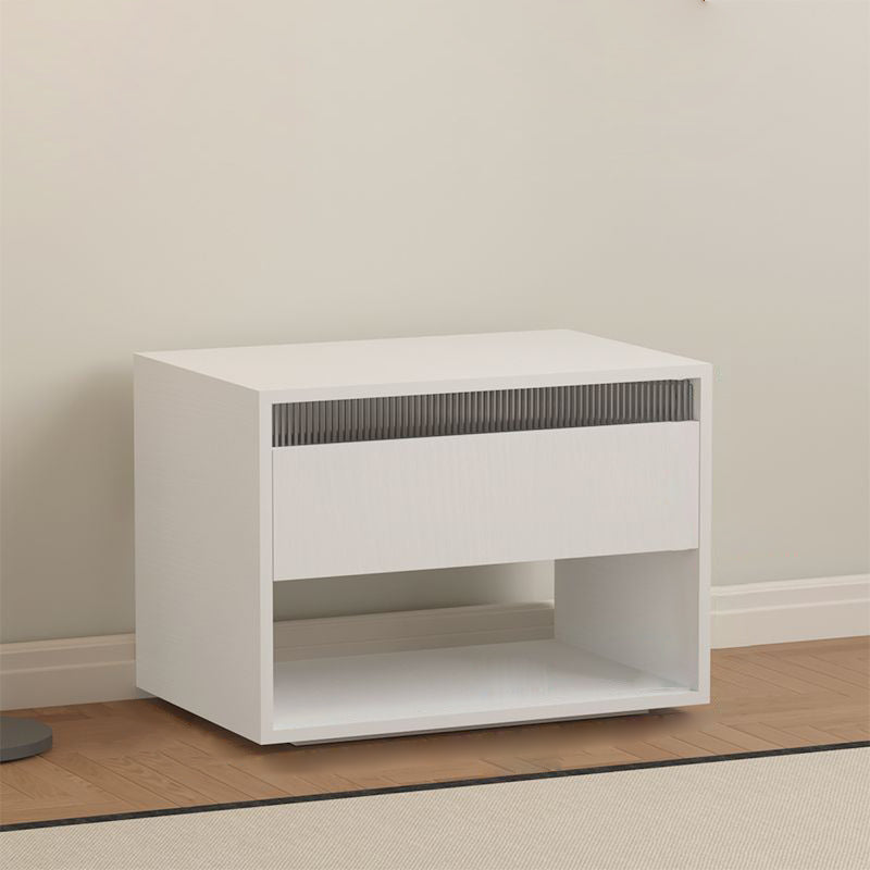 Moderner minimalistischer kubischer Nachttisch aus MDF und Acryl mit 1 Schublade für das Schlafzimmer 