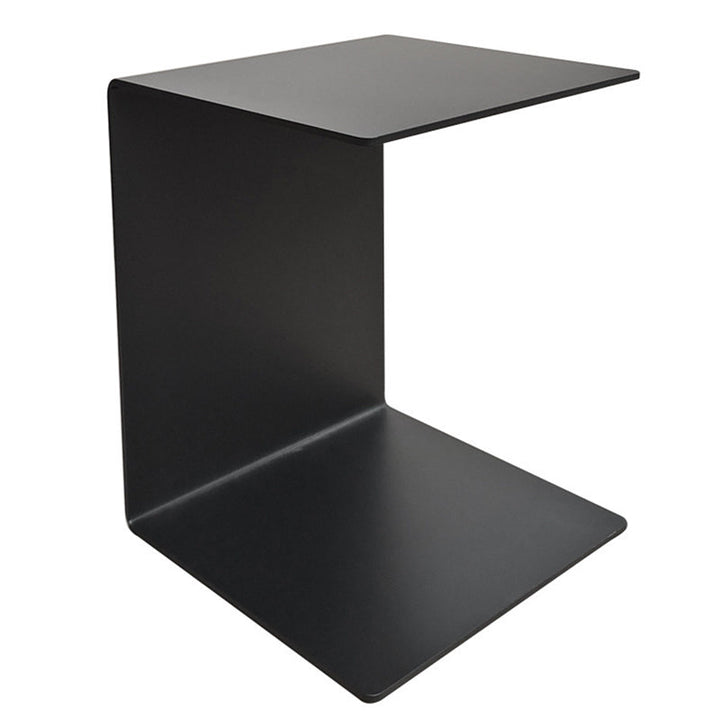 Moderner minimalistischer geometrischer Beistelltisch aus Karbonstahl, 2 Ebenen, für das Wohnzimmer 