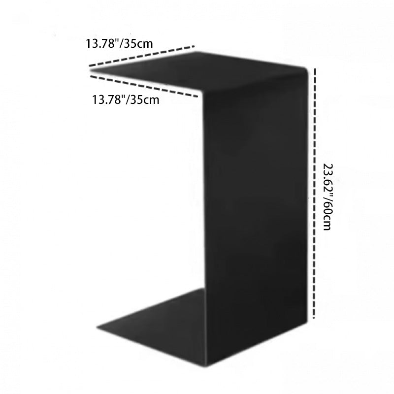 Moderner minimalistischer geometrischer Beistelltisch aus Karbonstahl, 2 Ebenen, für das Wohnzimmer 