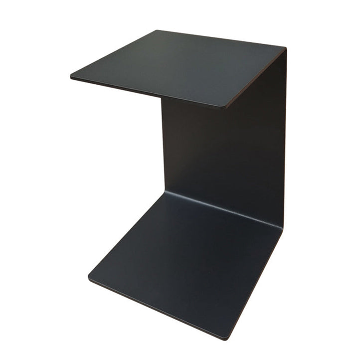 Moderner minimalistischer geometrischer Beistelltisch aus Karbonstahl, 2 Ebenen, für das Wohnzimmer 