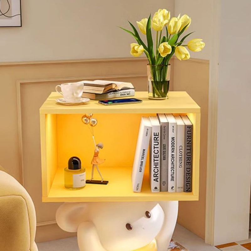 Mesita de noche de resina de fibra de densidad media de conejo dulce creativo contemporáneo 1 - Gabinete para dormitorio 
