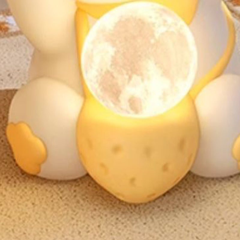 Mesita de noche de resina de fibra de densidad media de conejo dulce creativo contemporáneo 1 - Gabinete para dormitorio 