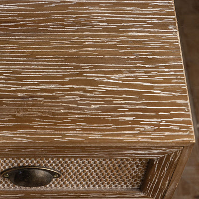 Table d'appoint carrée rustique traditionnelle en sapin chinois avec 2 tiroirs pour salon 