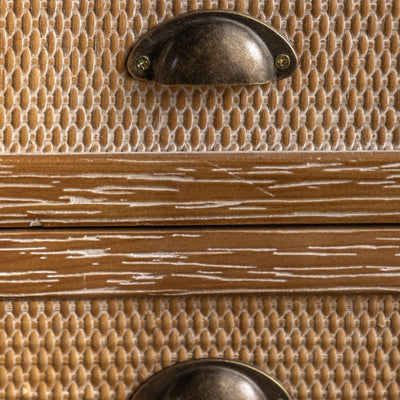 Table d'appoint carrée rustique traditionnelle en sapin chinois avec 2 tiroirs pour salon 