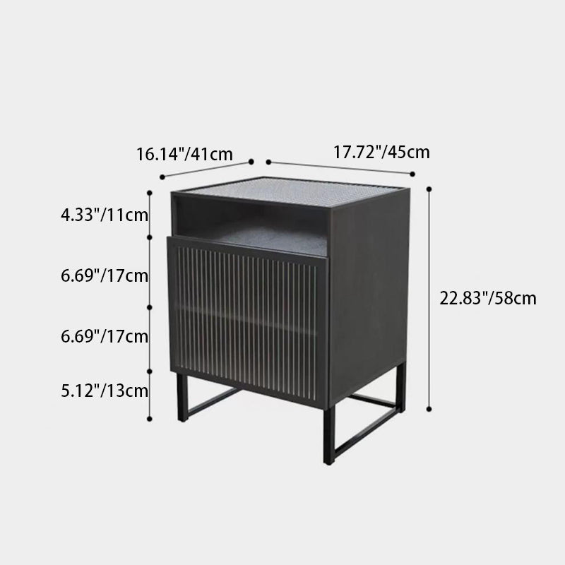 Cube de Simplicité Moderne Carré en Fer et Verre Table de Nuit 3 - Armoire pour Chambre 