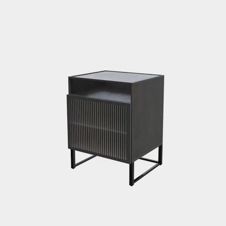 Cube de Simplicité Moderne Carré en Fer et Verre Table de Nuit 3 - Armoire pour Chambre 