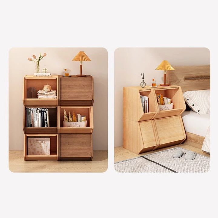 Mesa auxiliar moderna y minimalista rectangular trapezoidal de madera de ingeniería ecológica 1 - mueble para sala de estar 