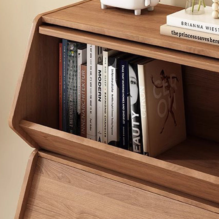 Mesa auxiliar moderna y minimalista rectangular trapezoidal de madera de ingeniería ecológica 1 - mueble para sala de estar 