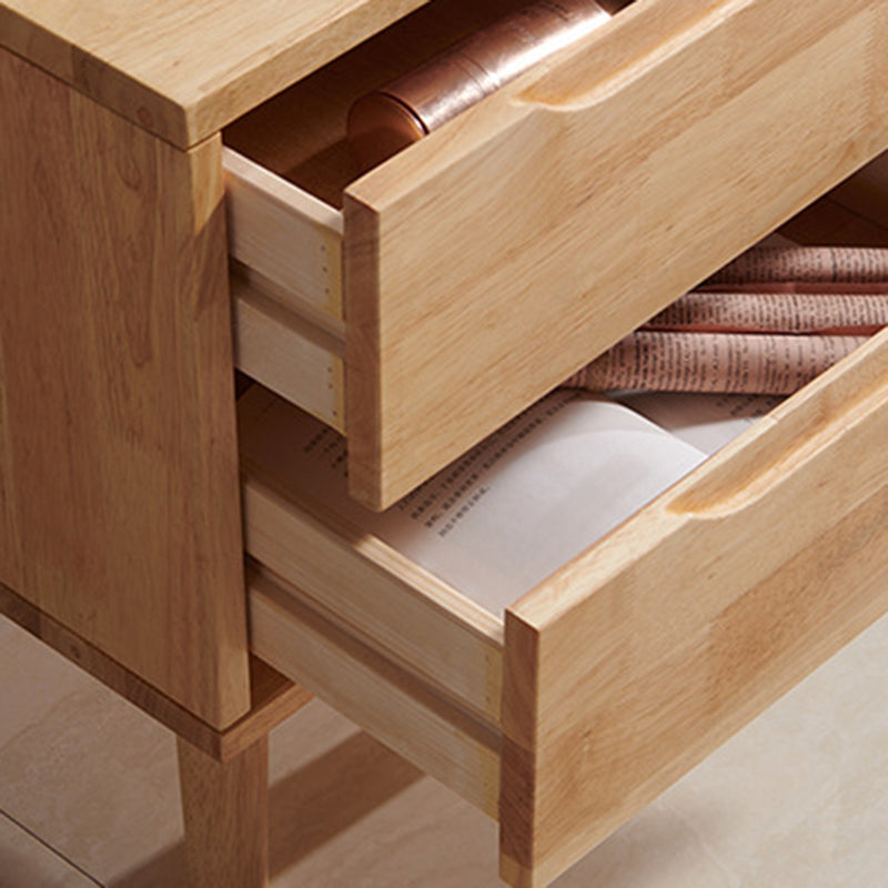 Moderner minimalistischer kubischer quadratischer Beistelltisch aus Gummibaumholz 1/2 - Schublade für das Wohnzimmer 