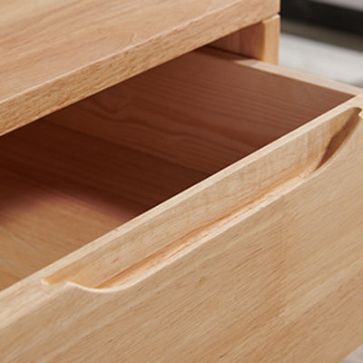 Moderner minimalistischer kubischer quadratischer Beistelltisch aus Gummibaumholz 1/2 - Schublade für das Wohnzimmer 