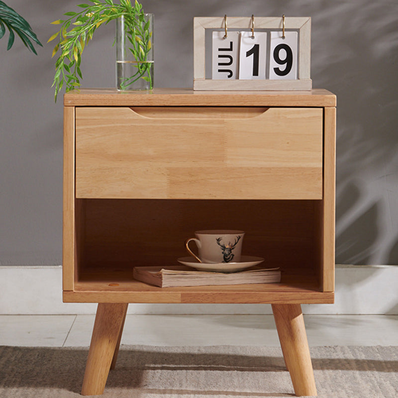 Moderner minimalistischer kubischer quadratischer Beistelltisch aus Gummibaumholz 1/2 - Schublade für das Wohnzimmer 