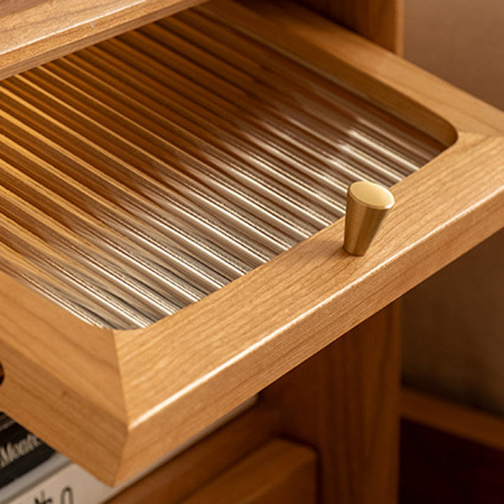 Table de nuit contemporaine rétro en bois de cerisier 1 - Armoire pour chambre 