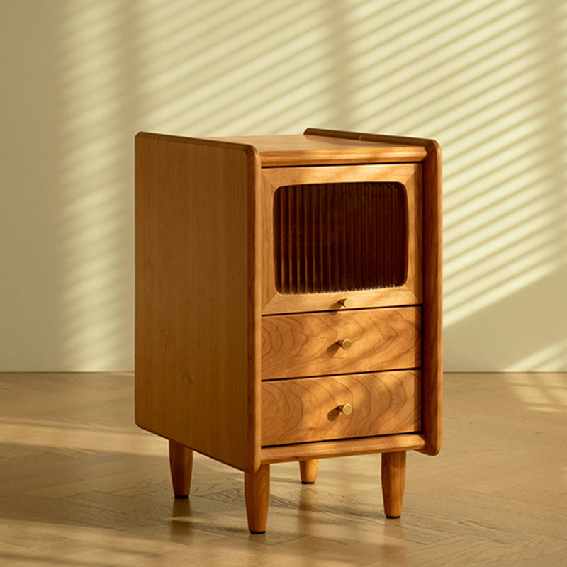 Table de nuit contemporaine rétro en bois de cerisier 1 - Armoire pour chambre 