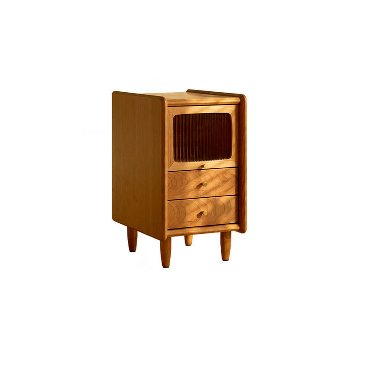 Table de nuit contemporaine rétro en bois de cerisier 1 - Armoire pour chambre 