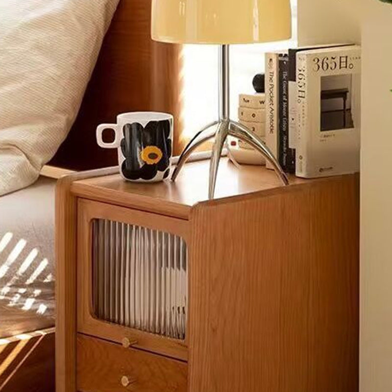 Table de nuit contemporaine rétro en bois de cerisier 1 - Armoire pour chambre 