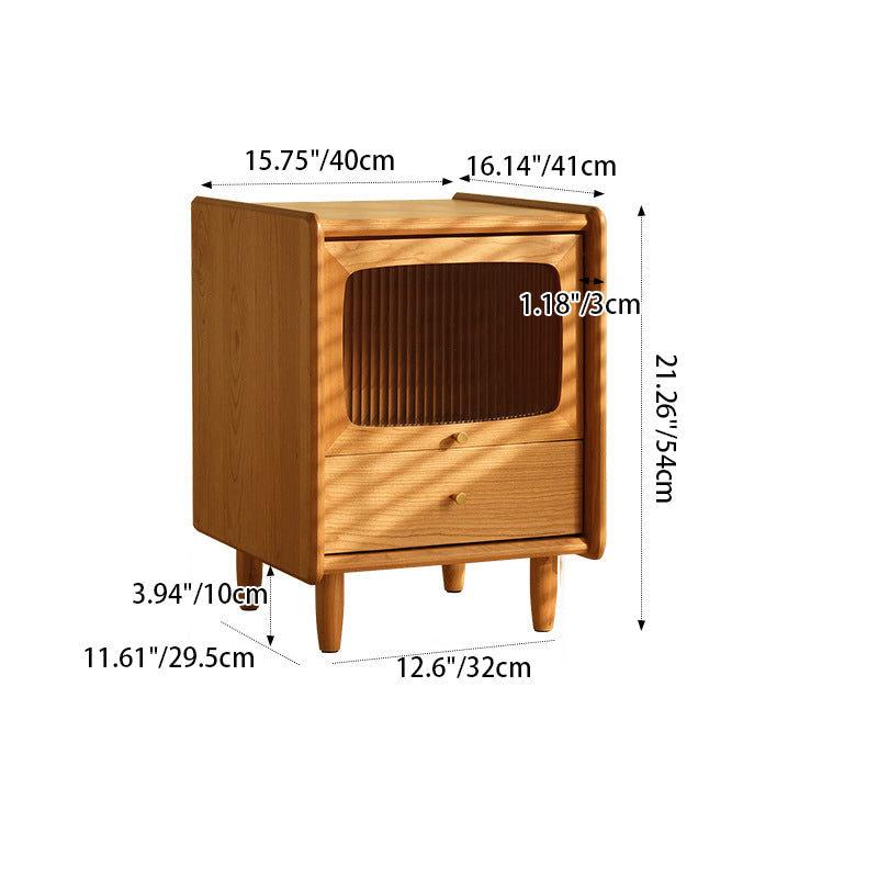 Table de nuit contemporaine rétro en bois de cerisier 1 - Armoire pour chambre 