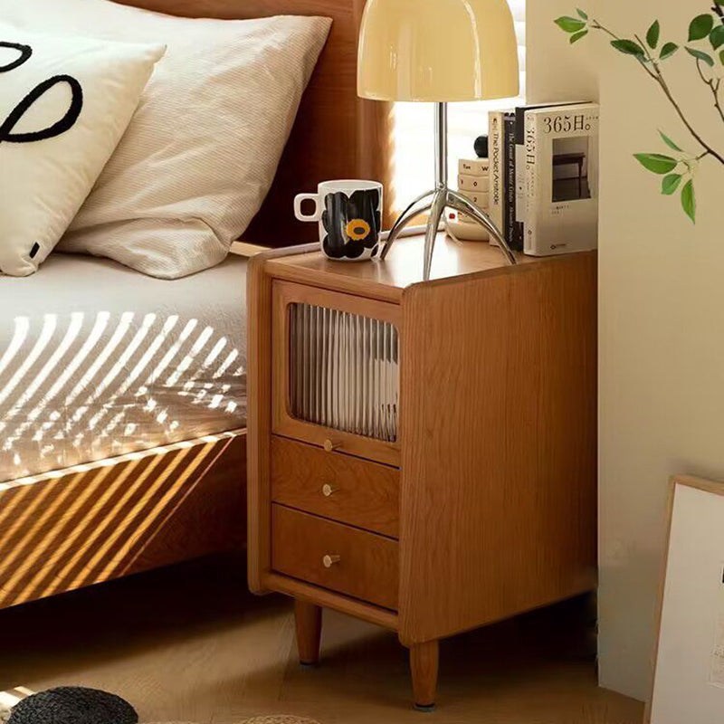 Table de nuit contemporaine rétro en bois de cerisier 1 - Armoire pour chambre 