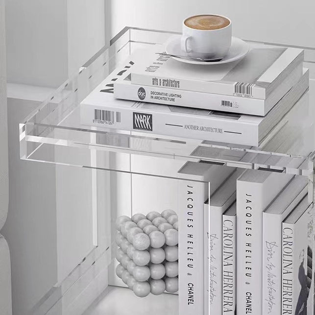 Contemporary Nordic Geometry Rectangular Acrylic Side Table 3 - Tier For Living Room
