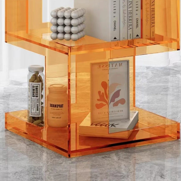 Contemporary Nordic Geometry Rectangular Acrylic Side Table 3 - Tier For Living Room