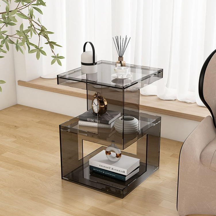 Contemporary Nordic Geometry Rectangular Acrylic Side Table 3 - Tier For Living Room