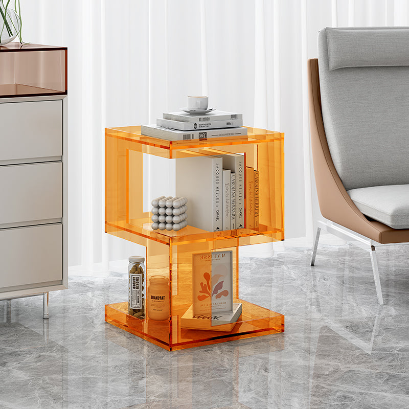 Contemporary Nordic Geometry Rectangular Acrylic Side Table 3 - Tier For Living Room