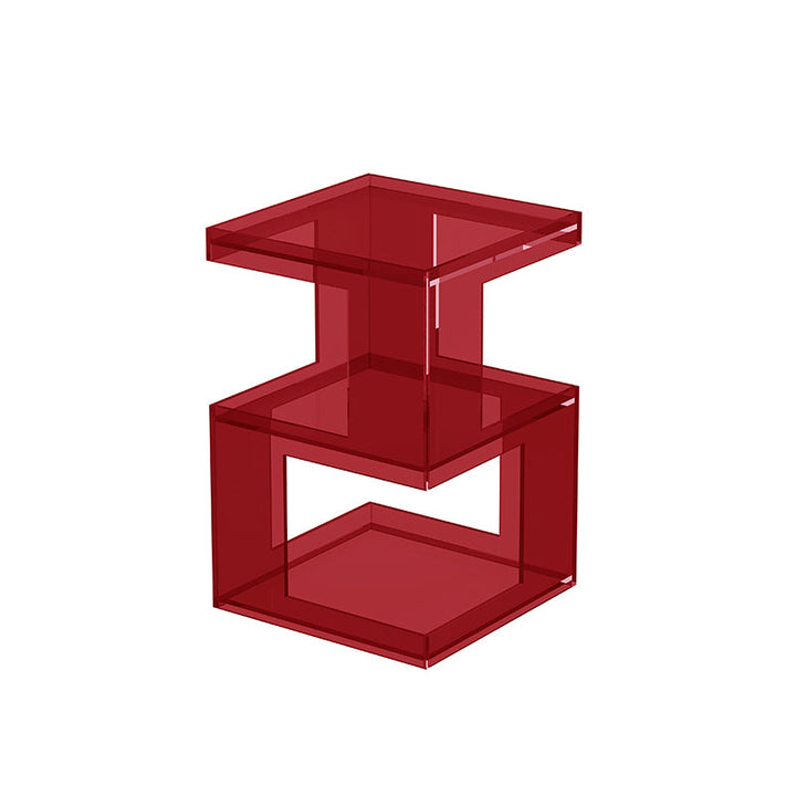 Contemporary Nordic Geometry Rectangular Acrylic Side Table 3 - Tier For Living Room