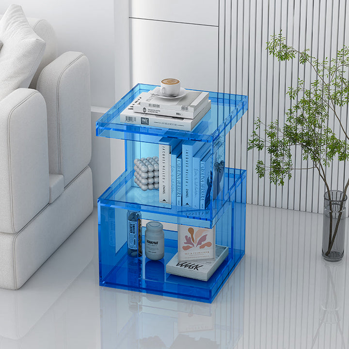 Contemporary Nordic Geometry Rectangular Acrylic Side Table 3 - Tier For Living Room
