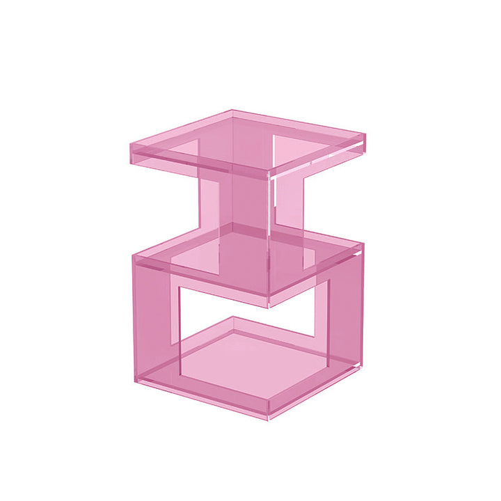 Contemporary Nordic Geometry Rectangular Acrylic Side Table 3 - Tier For Living Room