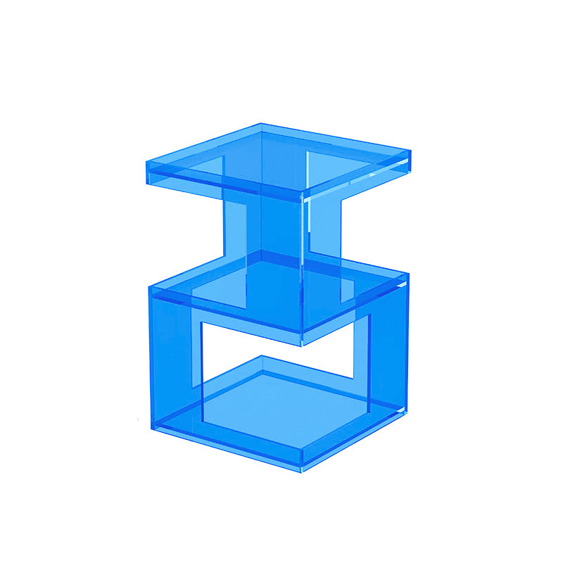 Contemporary Nordic Geometry Rectangular Acrylic Side Table 3 - Tier For Living Room