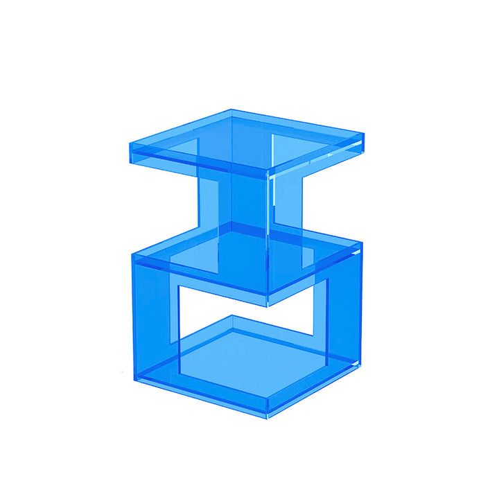 Contemporary Nordic Geometry Rectangular Acrylic Side Table 3 - Tier For Living Room