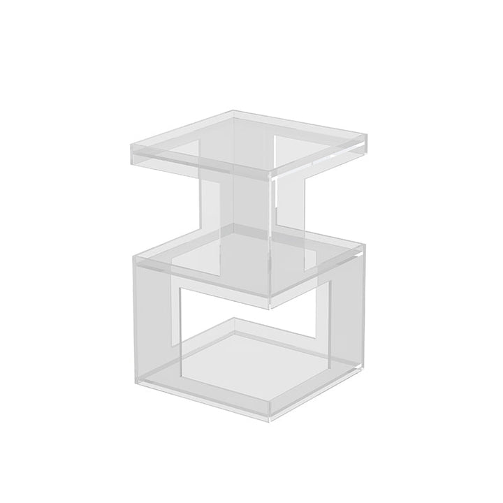 Contemporary Nordic Geometry Rectangular Acrylic Side Table 3 - Tier For Living Room