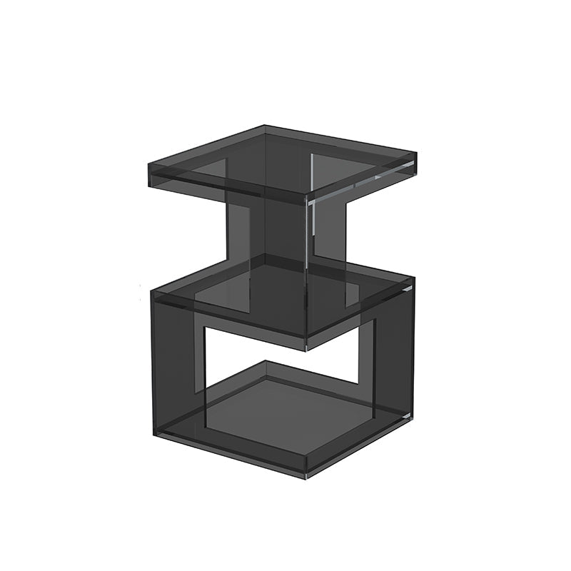 Contemporary Nordic Geometry Rectangular Acrylic Side Table 3 - Tier For Living Room