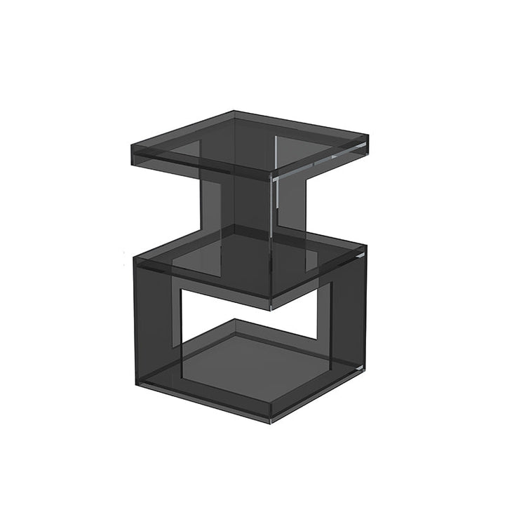 Contemporary Nordic Geometry Rectangular Acrylic Side Table 3 - Tier For Living Room