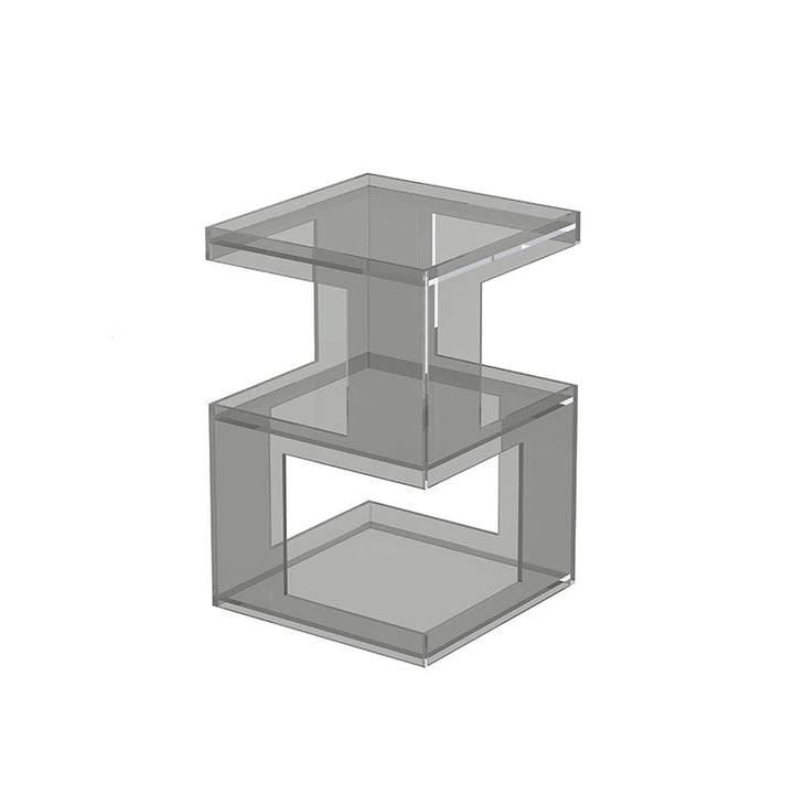 Contemporary Nordic Geometry Rectangular Acrylic Side Table 3 - Tier For Living Room
