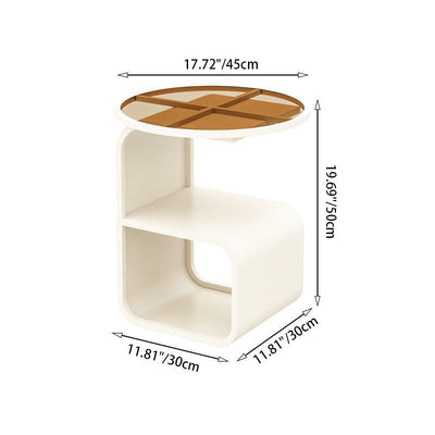 Zeitgenössischer nordischer Geometrie-Eisen-Glas-Beistelltisch 3 - Etagen für Wohnzimmer 