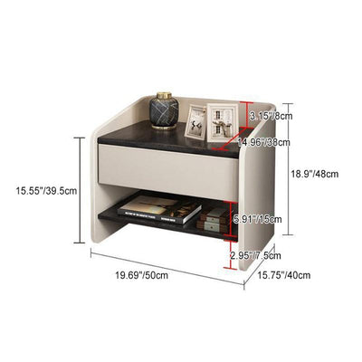 Zeitgenössischer skandinavischer Nachttisch aus mitteldichter Faserplatte mit 1 Schublade für das Schlafzimmer 