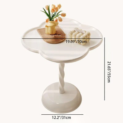 Contemporary Nordic Four Leaf Clover Shape Cream Full PP Side Table 1 - Tray For Living Room